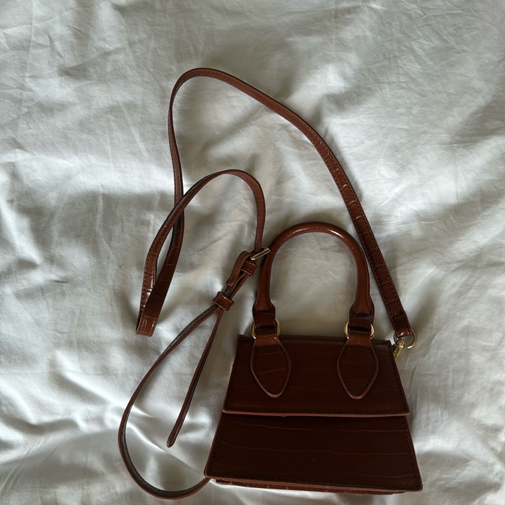 Mini brown crossbody bag